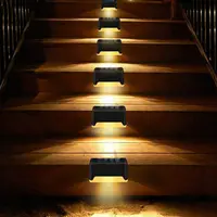 Set 4 lampi solare pentru trepte sau terase, senzor de lumina