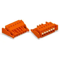 1-conductor female plug; push-button; Locking lever; 2.5 mm²; Pin spacing 5.08 mm; 7-pole; 2,50 mm²; orange