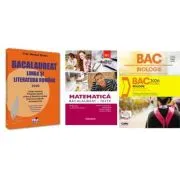Pachet Bacalaureat 2026. Limba si literatura romana, Matematica M1 Teste si Biologie. Notiuni teoretice si teste pentru clasele 11-12