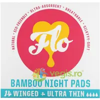 Absorbante Lungi de Noapte cu Aripioare din Bambus 4 Picaturi 14buc