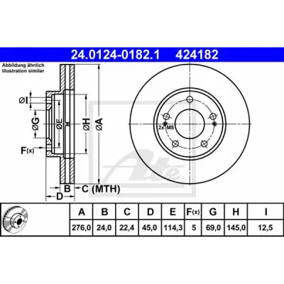 Disc frana ATE 24.0124-0182.1