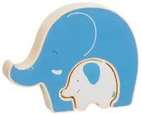 Puzzle din lemn pentru copii Goki - Elefant, 2 piese
