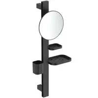 Set accesorii baie pentru lavoar Ideal Standard Alu+ negru mat 70 cm, oglinda mobila
