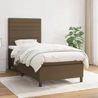 Gossi pat box spring cu saltea, maro inchis, 80x200 cm, textil