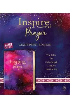 Inspire Prayer Bible Giant Print NLT (Leatherlike, Purple): The Bible for Coloring & Creative Journaling