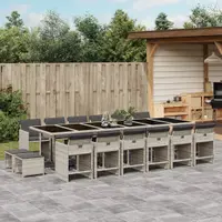Gossi set mobilier de gradina cu perne 17 piese gri deschis poliratan