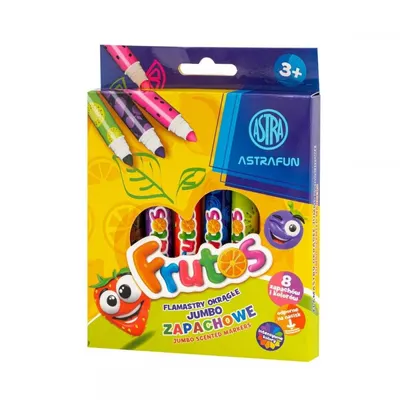 Set de carioci Astra - Frutos, Jumbo, 8 culori