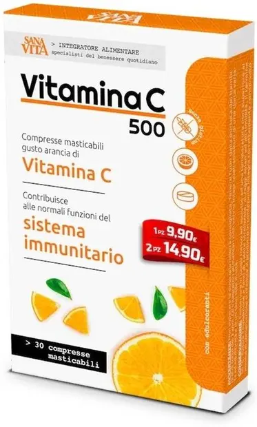Sanavita Vitamina C 500, 30 comprimate masticabile, Paladin Pharma