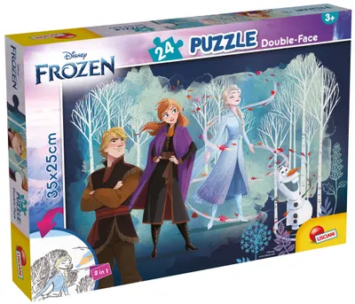 Puzzle cu două fețe Lisciani de colorat din 24 piese - Frozen