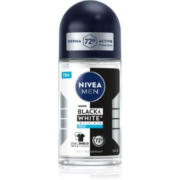 NIVEA MEN Invisible Black & White Fresh deodorant roll-on antiperspirant pentru barbati