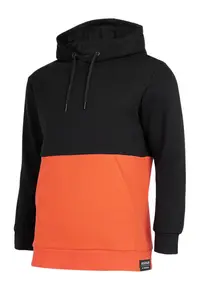 Hanorac barbati negru/portocaliu - croiala regulata - gluga ajustabila - bumbac 80% -