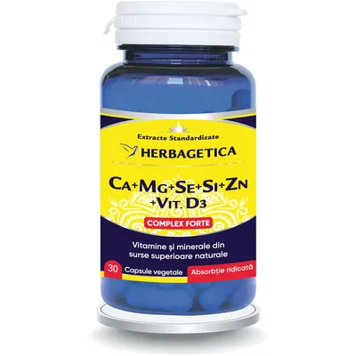 Complex Forte (Ca+Mg+Se+Si+Zn) Cu Vitamina D3 30cps