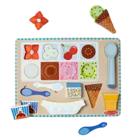 Set de joaca din lemn si puzzle magnetic Inghetata