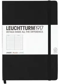 Agenda Leuchtturm1917 Medium - A5, Neagra, pagini liniate
