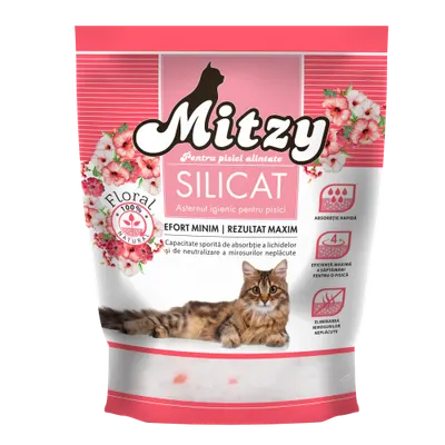 Nisip Silicat Pentru Pisici Mitzy Floral 3.8 L