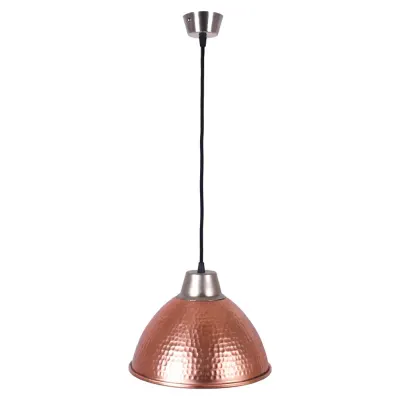 Lustra vintage din cupru CS02CO, finisaj lovitura de ciocan, diametru 26,5 cm