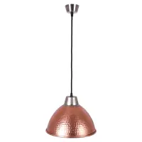 Lustra vintage din cupru CS02CO, finisaj lovitura de ciocan, diametru 26,5 cm