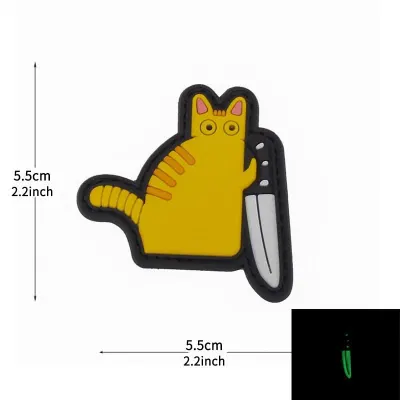 Patch Purrminator – Glow Edition velcro PVC - PORTOCALIU