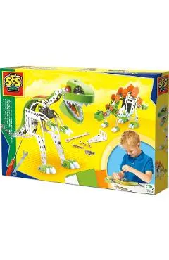 Set constructie: Dinozauri din metal. T-Rex si Stegosaurus