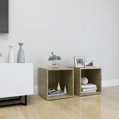 vidaXL Comode TV, 2 buc., stejar sonoma, 37x35x37 cm, PAL