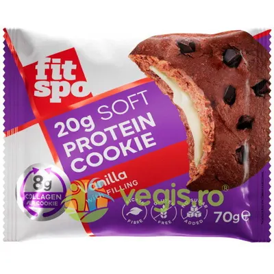 Prajitura (Cookie) cu 20% Proteina fara Gluten Aroma de Vanilie 70g