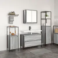 Gossi set mobilier baie, 3 piese, gri sonoma, lemn prelucrat