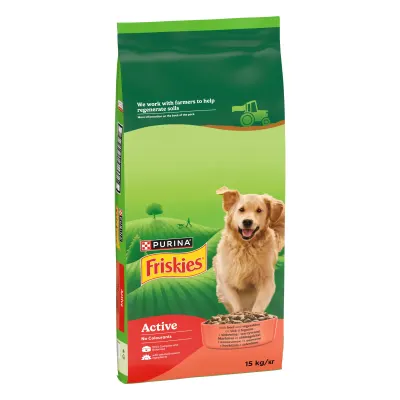 FRISKIES Dog, Caini Active, Vita, 15 kg