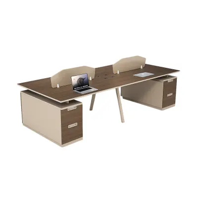 Birou operational Nova 4 cu sertare laterale fixe, 4 posturi - dimensiuni W2400*D1200*H750 mm