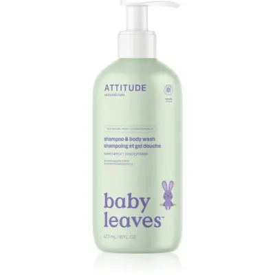 Attitude Baby Leaves Shampoo & Body wash Gel de dus si sampon pentru copii Sweet Apple 473 ml