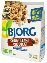 Cereale organice pentru micul dejun cu ciocolată neagră, 500 g, Bjorg