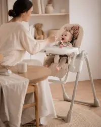 Scaun de masa multifunctional Cam Pappananna pliabil pentru bebelusi si copii 6-36 luni crem