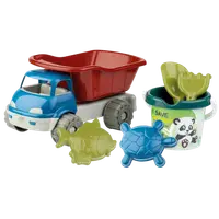 Set jucarii apa si nisip cu basculanta, galetusa, forme si unelte Recycled