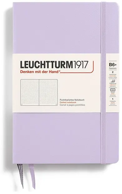 Caiet Leuchtturm1917 Paperback - B6+, mov, pagini cu puncte, copertă rigidă