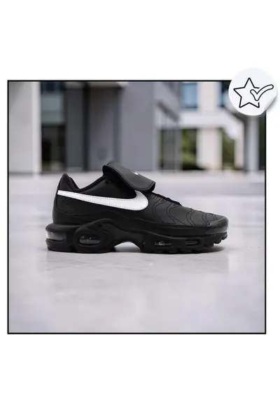 Pantofi Sport Dama - Air Max Plus Tiempo - Negru - Model Unic Hibrid Stil Fotbal - Amortizare Tuned Air Lifestyle Urban - Negru