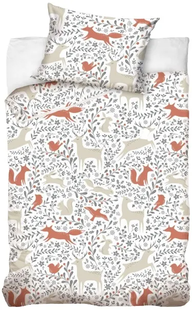 Set lenjerie de pat pentru bebeluşi Sonne - Animale din pădure, 100 x 135 cm, 2 piese