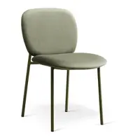 Scaun de dining verde salvie stivuibil tapițat Caroline – Micadoni