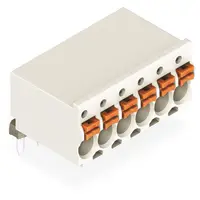 1-conductor THT female header; 1.0 mm Ø solder pin; angled; 1.5 mm²; Pin spacing 3.5 mm; 8-pole; 1,50 mm²; light gray