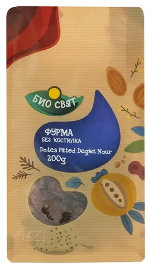 Curmale bio fără sâmburi, 200 g, Biosviat