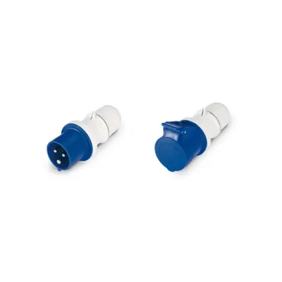 Pachet Industrial: Fisa si Conector SCAME OPTIMA - 16A, 2P+E, 200-250V, IP44/IP54