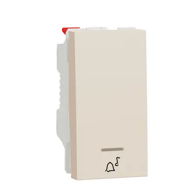 Pushbutton Intrerupator, New Unica, bell location lamp,10 A, 1 module, bej