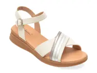 Sandale PASS COLLECTION albe, J860017, din piele naturala
