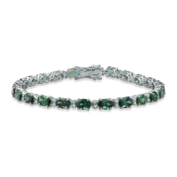 Bratara tennis din aur alb cu tsavorite de 11.45ct si diamante de 0.35ct