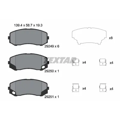 Set placute frana, frana disc TEXTAR 2924901