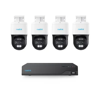 Sistem supraveghere exterior IP Speed Dome PTZ basic Reolink KIT-RLK-4INTIP-8MP-15M-P-M, 4 camere, 8MP, 2.8 + 8 mm, LED/IR 15 m, dual band, slot card, microfon si difuzor, PoE, HDD 2 TB