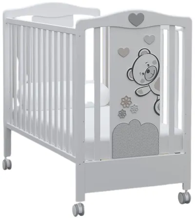 Pătuț pentru bebeluși Bambino casa - Fiori, grigio