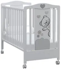 Pătuț pentru bebeluși Bambino casa - Fiori, grigio
