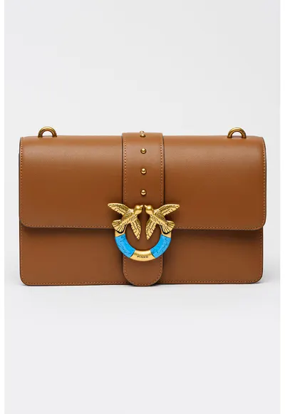 Geanta crossbody din piele Love One - Caramel