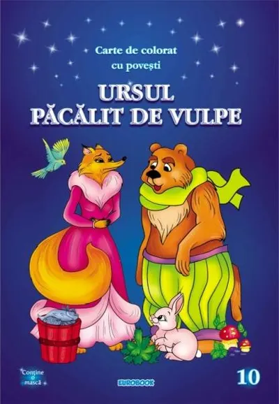Carte de colorat cu povești. Ursul păcălit de vulpe - Paperback