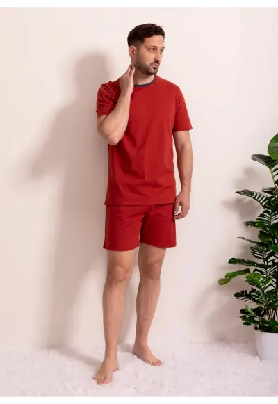 Pijama caramiziu - bumbac - Caramiziu