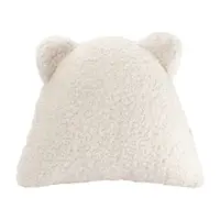 Pernă decorativă pentru copii crem cu tapițerie din țesătură bouclé Bear – Wigiwama
